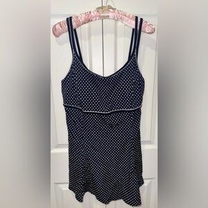 Great Lengths Black & White Polka Dot Swim Dress – Women’s Size 16